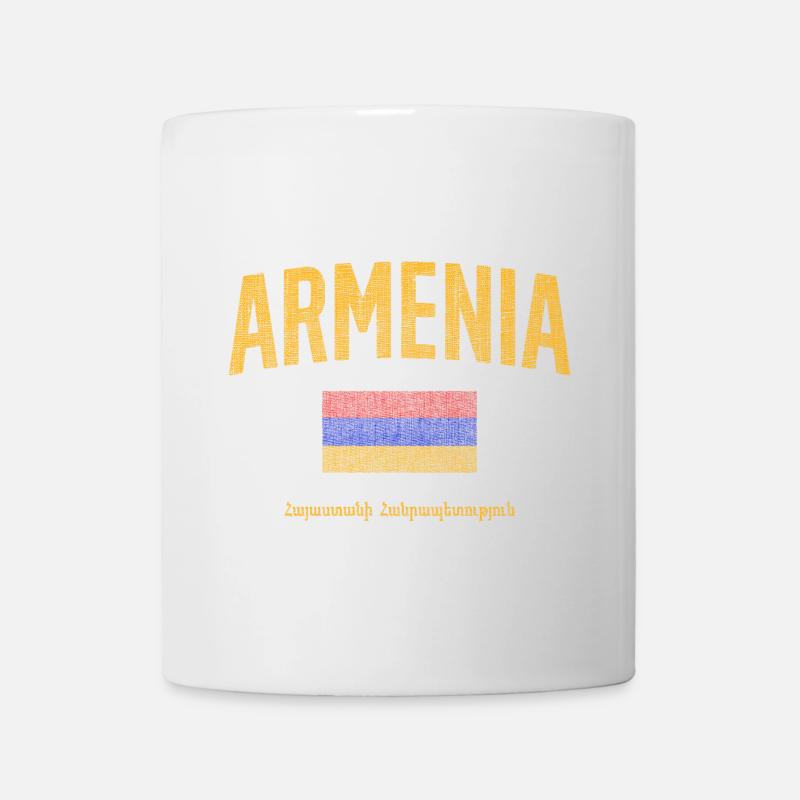 Police baptismale à courbe du drapeau arménien - Mug blanc - blanc