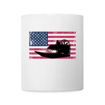 Drapeau américain USA Airboat Fanboat Airboating - Mug blanc - blanc - Devant