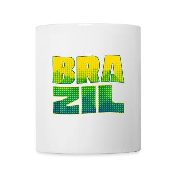 Lettrage brésilien aux couleurs nationales - Mug blanc - blanc - Devant