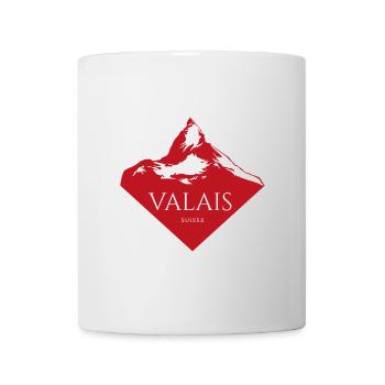 Valais Mountain Peak Red Logo - Mug - white - Front