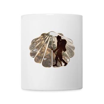 A pilgrim or hiker on a pilgrimage route - Mug - white - Front