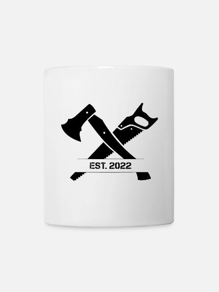 Säge Axt Handwerker Symbol Holzfäller Werkzeug - Tasse - Weiß