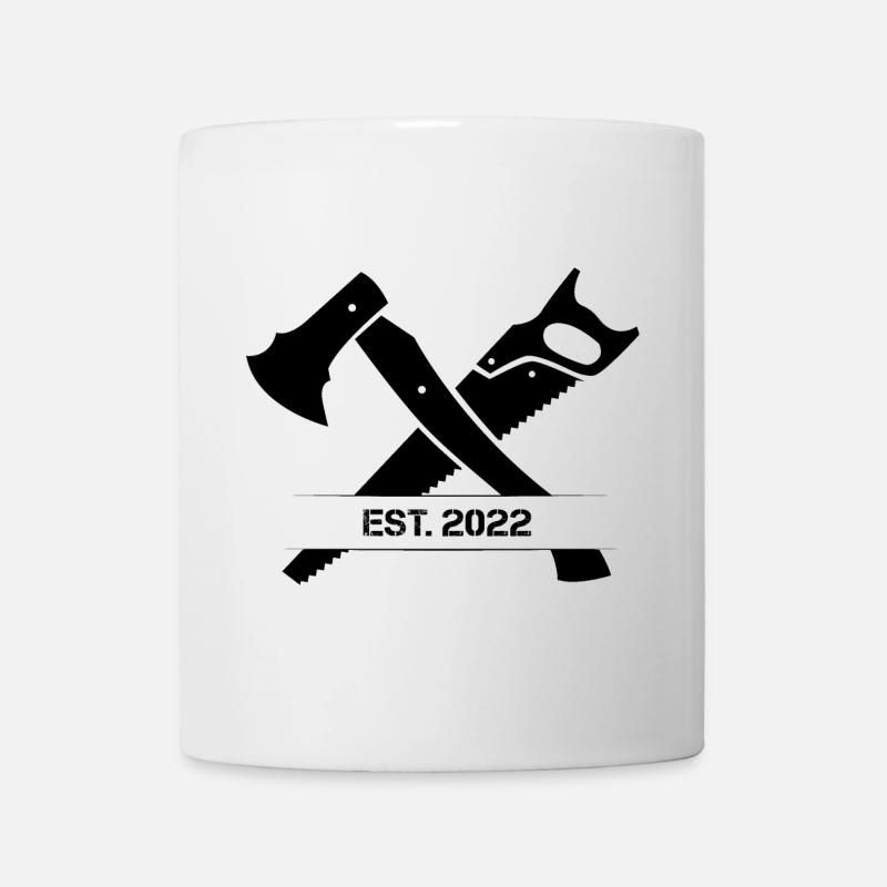 Säge Axt Handwerker Symbol Holzfäller Werkzeug - Tasse - Weiß