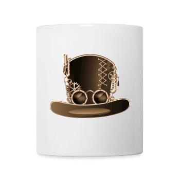 Steampunk cylinder in antique look with gears - Mug - white - Front