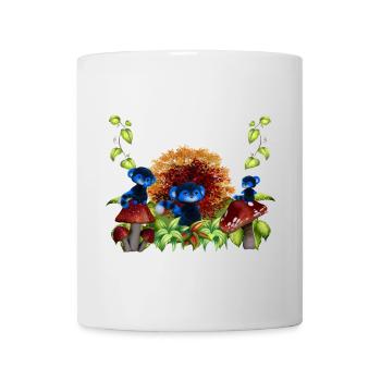 Herbstwald-Blaue Affen - Tasse - Weiß - Vorne