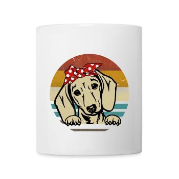 Dachshund Breed Dachshund Teckel 70s 80s retro - Mug - white - Front