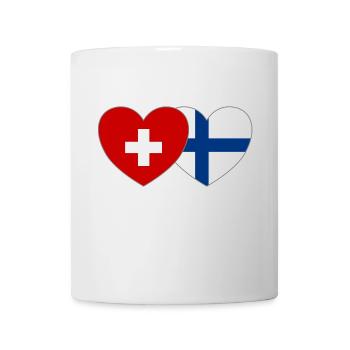 Suisse Finlande Drapeau Cœur - Mug blanc - blanc - Devant