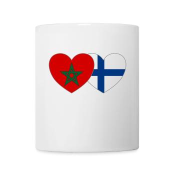 Maroc Finlande Drapeau Cœur - Mug blanc - blanc - Devant