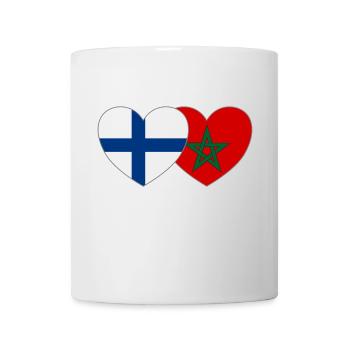 Finnland Marokko Flagge Herz - Tasse - Weiß - Vorne