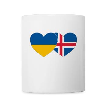 Ukraine Islande Drapeau Cœur - Mug blanc - blanc - Devant