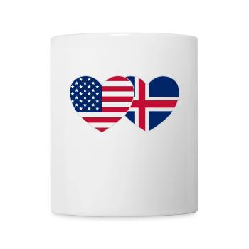 usa Iceland Flag Heart - Mug - white - Front