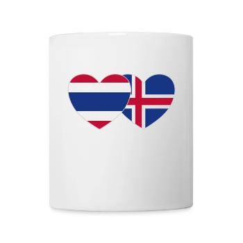 Thailand Iceland Flag Heart - Mug - white - Front