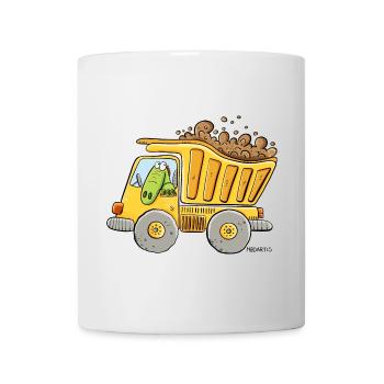 Camion à benne basculante avec chantier de crocodile I garçons - Mug blanc - blanc - Devant