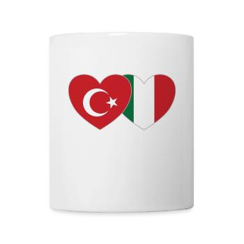 Turkey Italy Flag Heart - Mug - white - Front