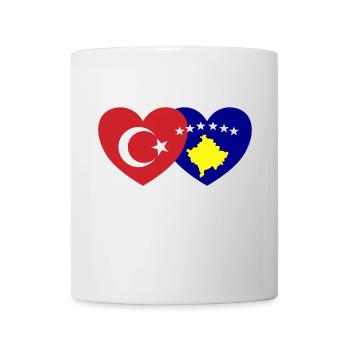 Türkei Kosovo Flagge Herz vereint - Tasse - Weiß - Vorne