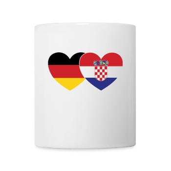 Deutschland Kroatien Flagge Herz - Tasse - Weiß - Vorne