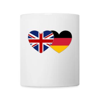 Royaume-Uni, Allemagne, Drapeau, Cœur - Mug blanc - blanc - Devant