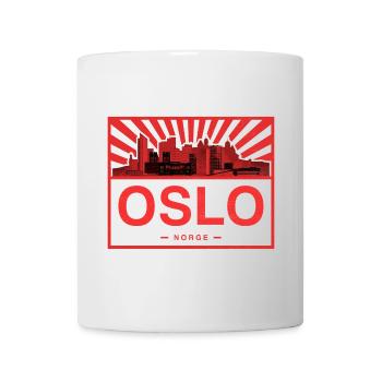 Oslo Skyline Red Black - Mug - white - Front