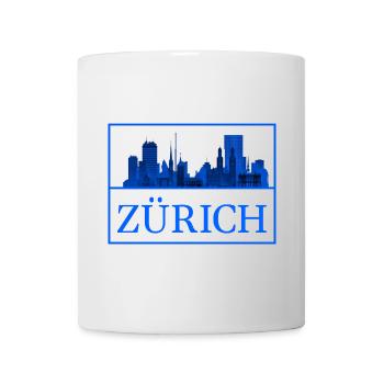 Zurich Skyline Blue Silhouette - Mug - white - Front