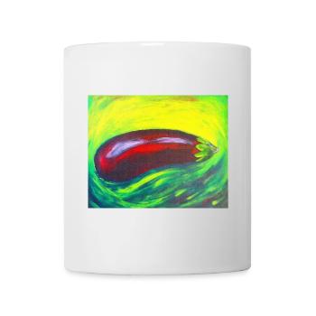 Abstrakte Auberginen Kunst - Tasse - Weiß - Vorne