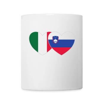 Italien Slowenien Flagge Herz - Tasse - Weiß - Vorne