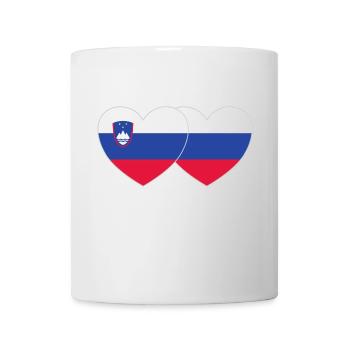 Slovenia Russia Flag Heart - Mug - white - Front