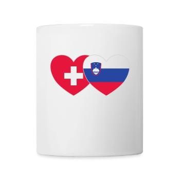 Switzerland Slovenia Flag Heart - Mug - white - Front