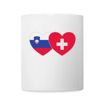 Slovenia Switzerland Flag Heart - Mug - white - Front