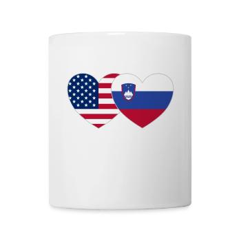 USA Slowenien Flagge Herz - Tasse - Weiß - Vorne