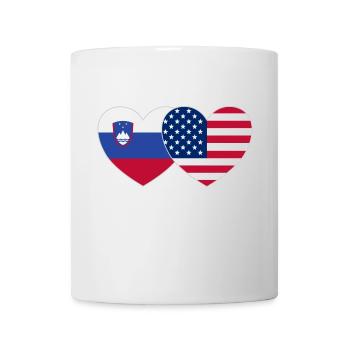 Slovenia USA Flag Heart - Mug - white - Front