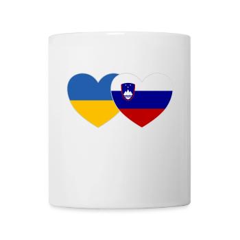 Ukraine Slowenien Flagge Herz - Tasse - Weiß - Vorne
