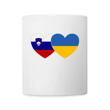 Slowenien Ukraine Flagge Herz - Tasse - Weiß - Vorne