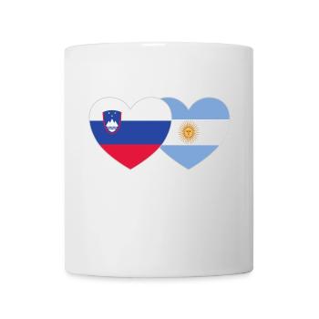 Slowenien Argentinien Flagge Herz - Tasse - Weiß - Vorne