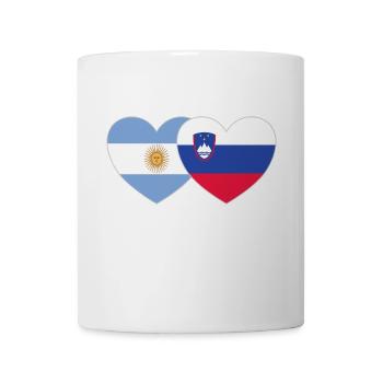 Argentinien Slowenien Flagge Herz - Tasse - Weiß - Vorne