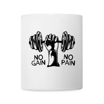 Strength fist with dumbbell bodybuilding - Mug - white - Front