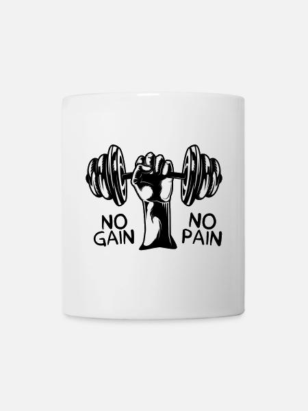 Kraftfaust mit Hantel Bodybuilding - Tasse - Weiß