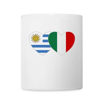 Uruguay Italie Drapeau Coeur - Mug blanc - blanc - Devant