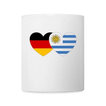 Deutschland Uruguay Flagge Herz - Tasse - Weiß - Vorne