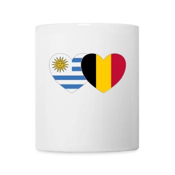Uruguay Belgien Flagge Herz - Tasse - Weiß - Vorne
