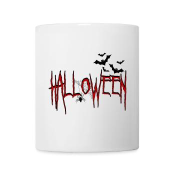 Halloween avec Spider and Bat Horror Design - Mug blanc - blanc - Devant