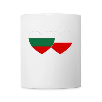 Bulgarie Pologne Drapeau Cœur - Mug blanc - blanc - Devant