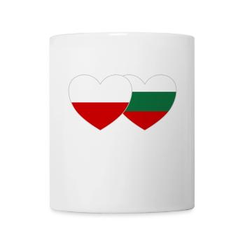 Poland Bulgaria Flag Heart - Mug - white - Front