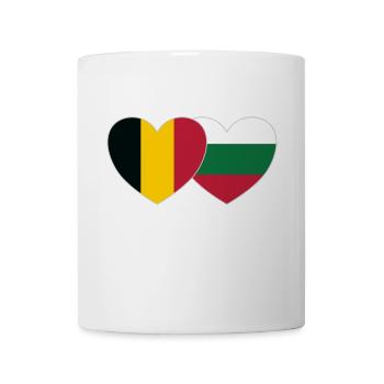 Belgium Bulgaria Flag Heart - Mug - white - Front