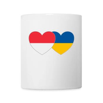 Indonésie Ukraine Flag Heart - Mug blanc - blanc - Devant