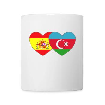 Espagne Azerbaïdjan Drapeau Cœur - Mug blanc - blanc - Devant