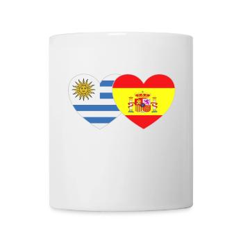 Uruguay Spain Flag Heart - Mug - white - Front