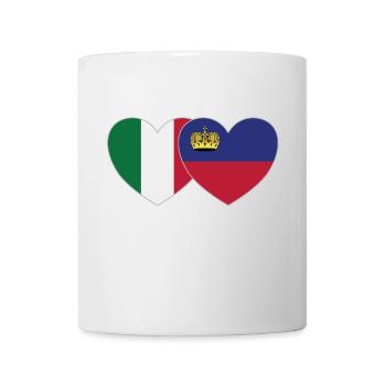 Italien Liechtenstein Flagge Herz - Tasse - Weiß - Vorne