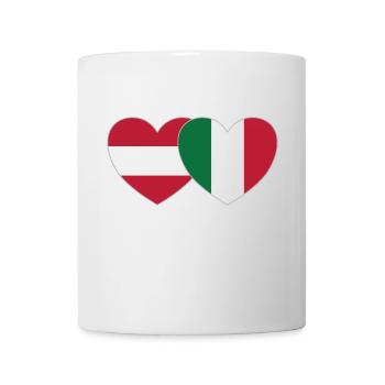 Austria Italy Flag Heart - Mug - white - Front
