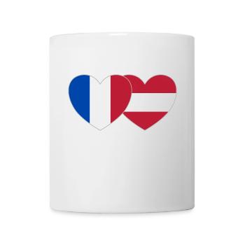 France Austria Flag Heart - Mug - white - Front