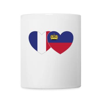 Drapeau de la France Liechtenstein Cœur - Mug blanc - blanc - Devant